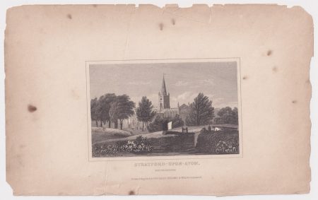 Antique Engraving Print, Stratford-Upon-Avon, 1840