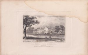 Antique Engraving Print, The Royal Palace, Kensington, Middlesex, 1842