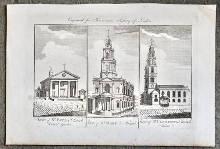 Antique Engraving Print, History of London, 1770