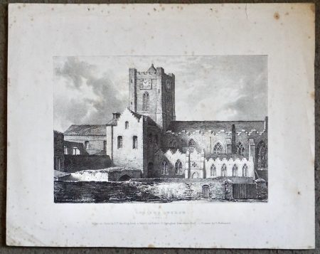 Antique Engraving Print, Christ's Church, 1830 ca.