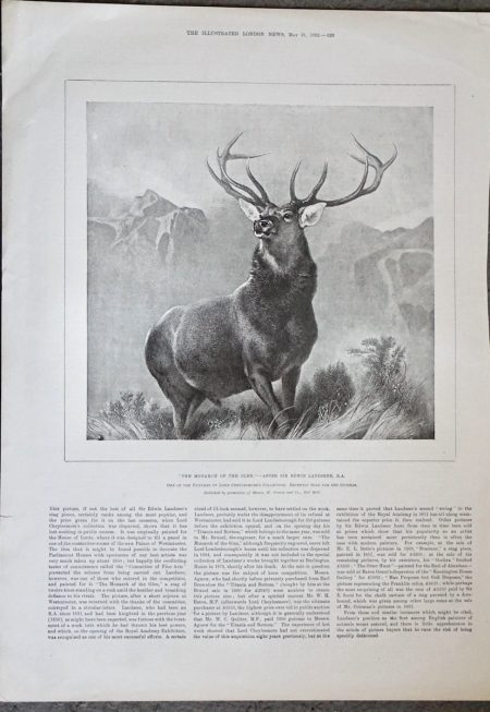 Vintage Print, The Monarch of the glen, 1892