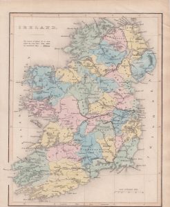Antique print, Ireland, 1860 ca.