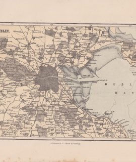 Antique Map, Environs of Dublin, 1870 ca.