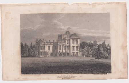 Antique Engraving Print, Holywell House, 1803