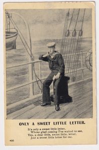 Vintage Postcard, Only a sweet little letter, 1907
