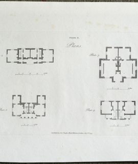 Antique Engraving Print, Plans, 1793