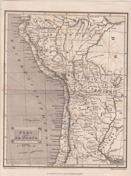Antique Map, Peru and La Plata, 1828