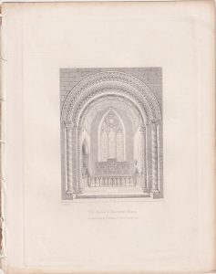 Antique Engraving Print, The Chancel in Peper-Bara Church, 1850
