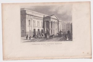 Antique Engraving Print, Theatre Royal Covent Garden, London, 1830 ca.