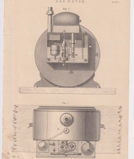 Antique Print, Gas Meter, 1870