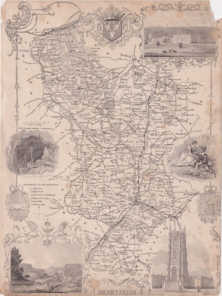 Antique Map, Derbyshire, 1840 ca.