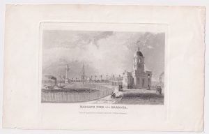 Antique Engraving Print, Margate Pier and Harbour, 1845