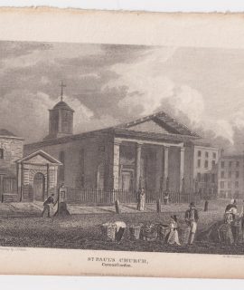 Antique Engraving Print, St. Paul Church, Covent Garden, 1816
