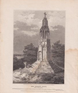 Antique Engraving Print, The Queen's Cross, 1802,