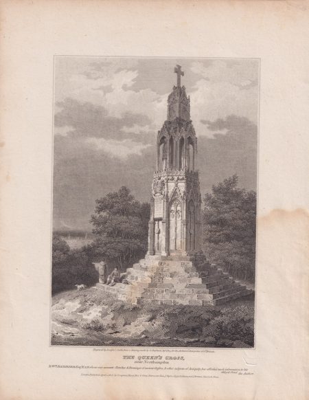 Antique Engraving Print, The Queen's Cross, 1802,
