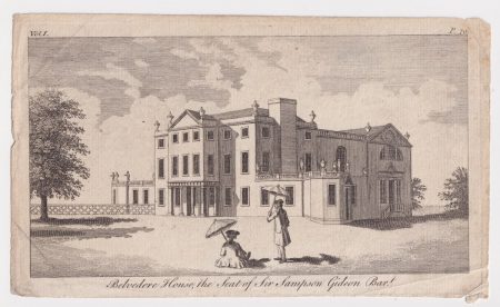 Antique Engraving Print Belvedere House, 1770