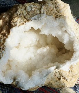 Unusual very large White Quartz Geode