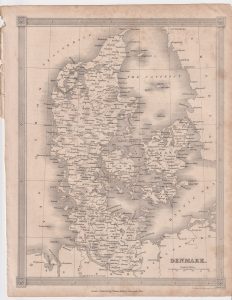 Antique Map, Denmark, 1840 ca.
