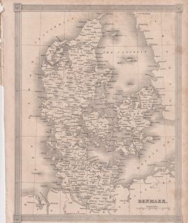 Antique Map, Denmark, 1840 ca.