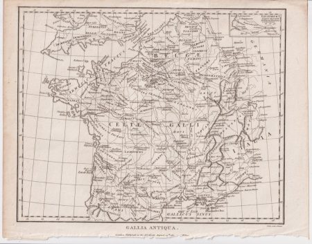 Antique Map, Gallia Antiqua, 1804