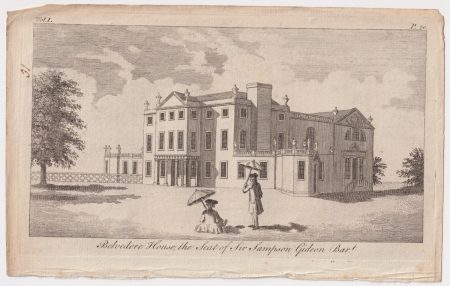 Antique Engraving Print, Belvedere House, the Seat of Sir Sampson, 1770