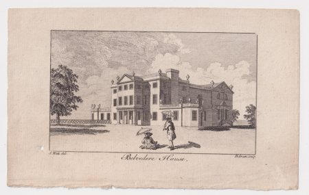 Antique Engraving Print, Belvedere House, 1770