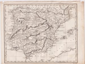 Antique Map, Spain & Portugal, 1805