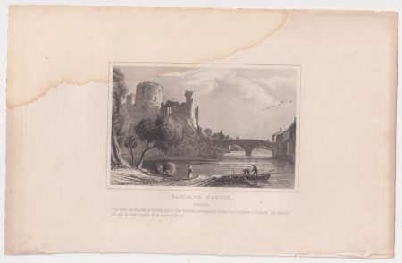 Antique Engraving Print, Barnard Castle, 1845