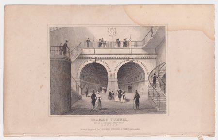 Antique Engraving Print, Thames Tunnel, London, 1845