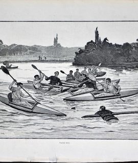 Antique Print, Water Polo, 1883