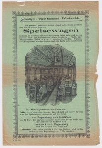 Very Rare Print, Speisewagen Wagon Restaurant, 1868 ca.