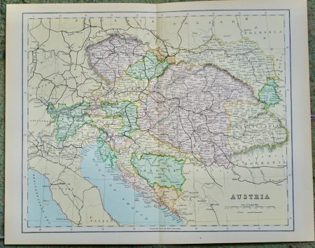 Vintage Map, Austria, 1901