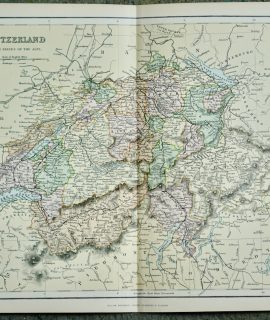 Vintage map, Switzerland, 1901