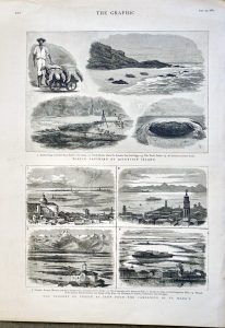 Antique Print, The Lagoons of Venice; Turtle Catching at Ascension Island, 1883