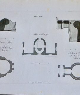Antique Engraving Plan, Castello d'Aqua; Ice House, 1793