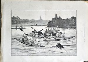 Antique Print, Water Polo, 1883