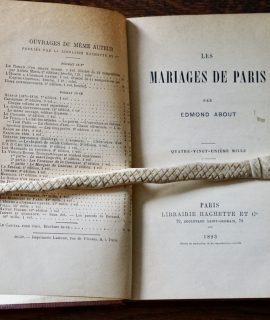 Les Mariages de Paris par Edmond About, Paris, Hachette, 1893