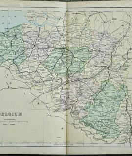 Antique Map, Belgium, 1901