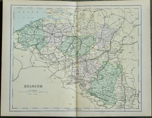 Antique Map, Belgium, 1901