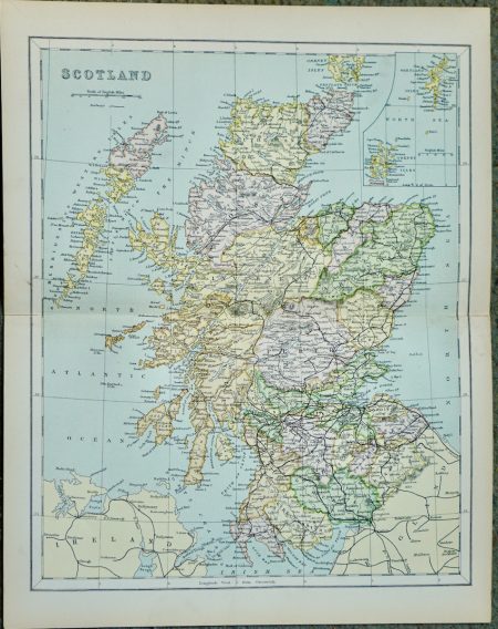 Vintage Map, Scotland, 1901