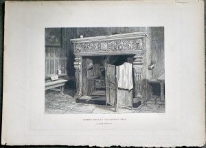 Antique Engraving Print, Chimney Piece in the Baptists Head, 1880