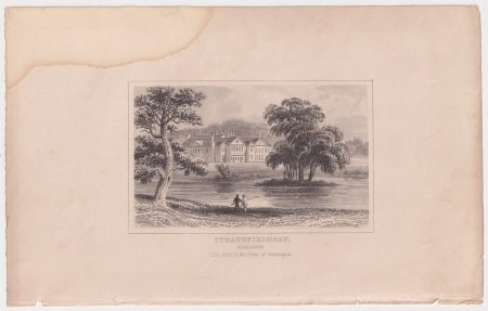 Antique Engraving Print, Strathfieldsay, Hampshire, 1830