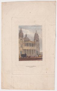Antique Engraving Print, St. Paul's Cathedral, 1808 ca.
