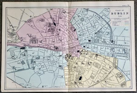 Antique Map, Plan of Dublin, 1891