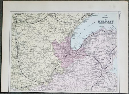 Antique Print, The Environs of Belfast, 1891