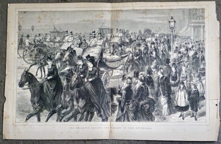 Antique Print, The Brighton Season-the Parade in the Afternoon, 1873