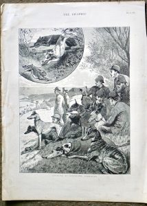 Antique Print, Coursing at Cleveland, Yorkshire, 1887