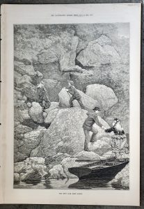 Antique Print, Rob Roy's Cave, Loch Lomond, 1873