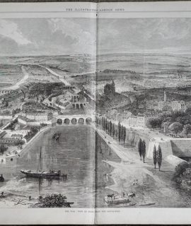 Antique Print, The War View of Metz from the South-West, 1870