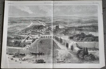 Antique Print, The War View of Metz from the South-West, 1870